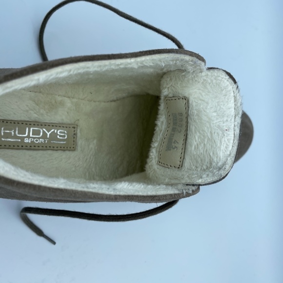 Taupe Suede Lace-up Boots with Fleece Lining main image 4